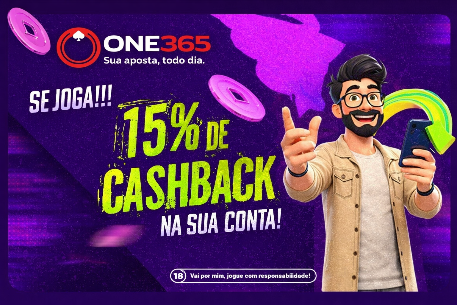 SE JOGA!!! 15% DE CASHBACK
